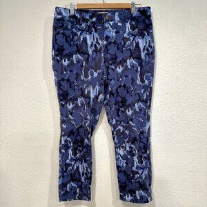 Coldwater Creek Cropped Jeans Blue Grey White Soft Stretch W34xL24.5 Women Sz 12